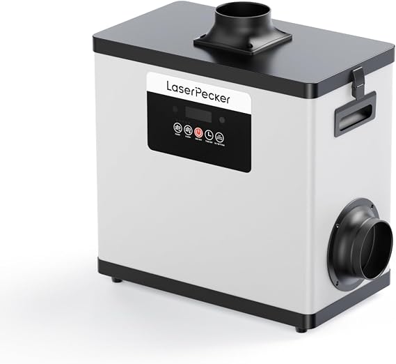 LaserPecker Desktop Smoke Purifier for LX2, 3-Stage Filtration with HEPA, Large-Capacity Filter Quiet Operation Fume Extractor
