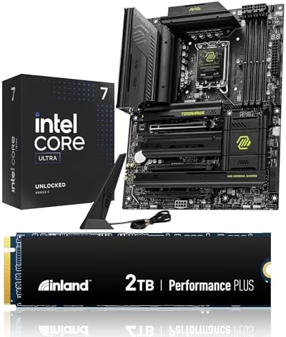 INLAND 3-in-1 Combo: Intel Ultra 7 265K CPU+MSI Z890 Tomahawk WiFi Motherboard Performance Plus 2TB SSD
