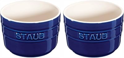Staub Ceramic 2-pc Round Ramekin Set - Dark Blue