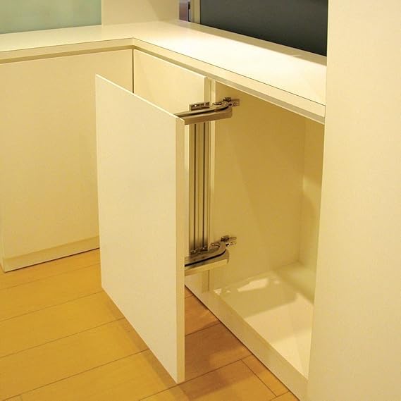 Lateral Opening Door Hinge Set Durable Quiet Soft Close Cabinet Hinges w/Smooth Lateral Swing Space-Saving Easy-to-Install Concealed Sliding Door Hardware for Tight Corners
