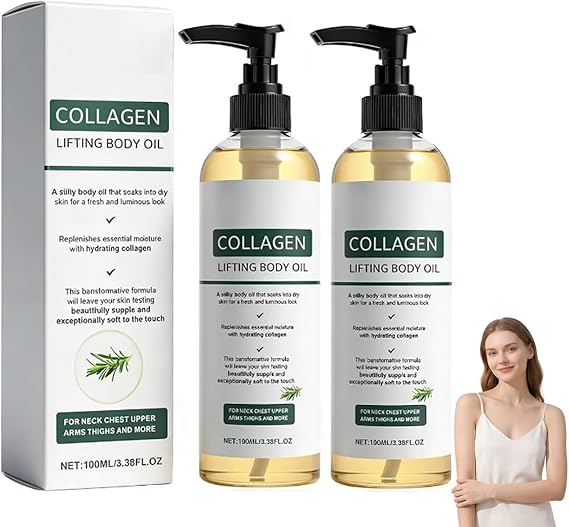 2Pcs Collagen Lifting Body Oil,Collagen Oil for Skin Tightening