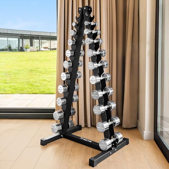 METIS Studio Chrome Dumbbells | Premium Quality Gym Weights for Home & Commercial Use - 1kg-10kg [Sold In Pairs]