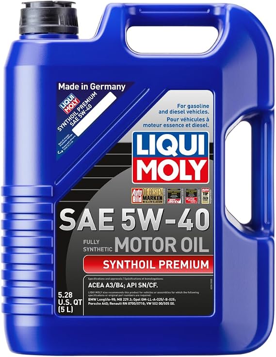 Liqui Moly (2041-4PK) Premium 5W-40 Synthetic Motor Oil - 5 Liter, (Pack of 4)