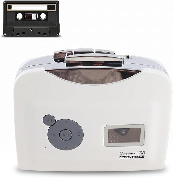 Zopsc Cassette to MP3 Converter, Plug and Play | USB Cassette Tape Converter, Battery Powered, for XP/Vista/7, Stereo Sound