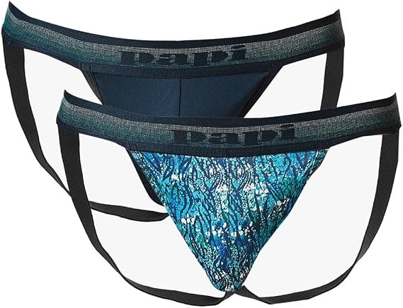 papi 2-Pack Jockstraps - UMPA108 (Crystal Teal/Pageant Blue, XL)