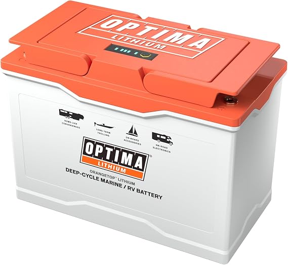 OPTIMA Q31M-DC150 Group 31 150 Ah Lithium Deep Cycle Battery for Boating, Off-grid Power, RV, and Trolling-motors with Cell Heating Technology and Battery Management Protection