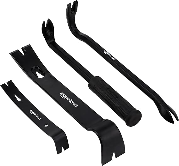 Amazon Basics Stemmeisen und Nagelzieher 4 stück 1er-Pack Schwarz