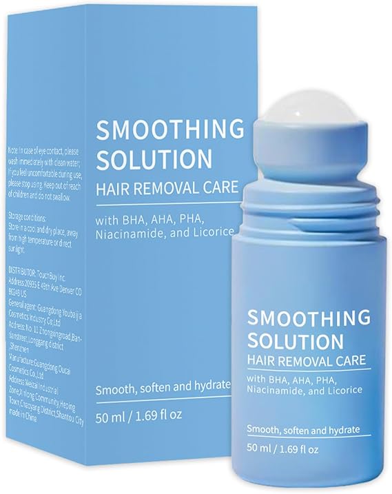 Smoothing Solution Ingrown Hair Cream, Ingrown Hair Serum For Underarms - Ingrown Hair Remover With Soothing Moisturizer, Roller Ball For Men & Women Post Shaving & Waxing
