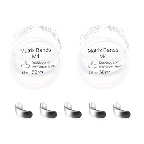 50PCS Dental Sectional Contoured Matrices Matrix Bands, M4 Dental Matrix Bands, Dental Matrix Bands for Dental Restorations (3.5mm, 2)