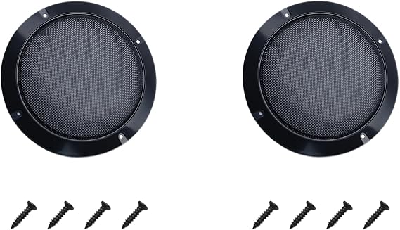 2 Pcs Metal Mesh Speaker Grills 6.5 Inch Subwoofer Grill Protector Cover with Screws for Home Car Audio (Black)