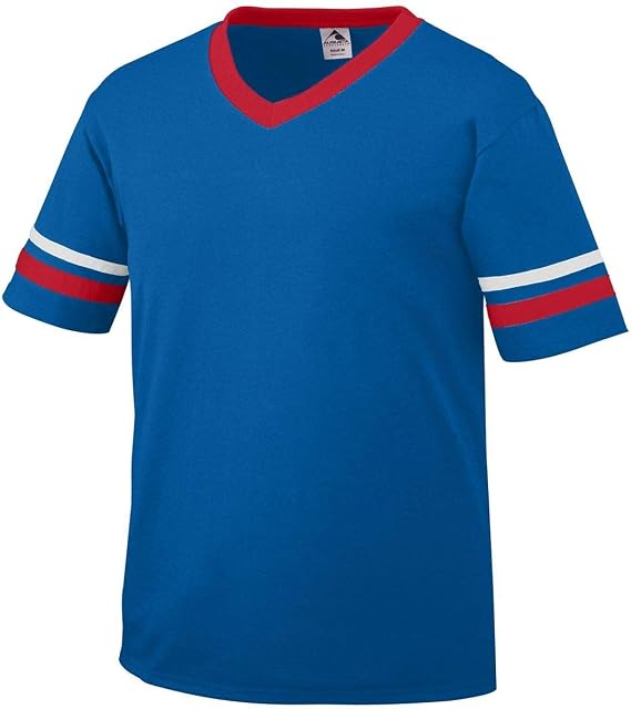 Augusta Sportswear Sleeve Stripe Jersey, XL, ROYAL/RED/WHITE