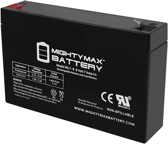 Mighty Max Battery 6V 7Ah SLA Replacement Battery for Lithonia ELB-0607