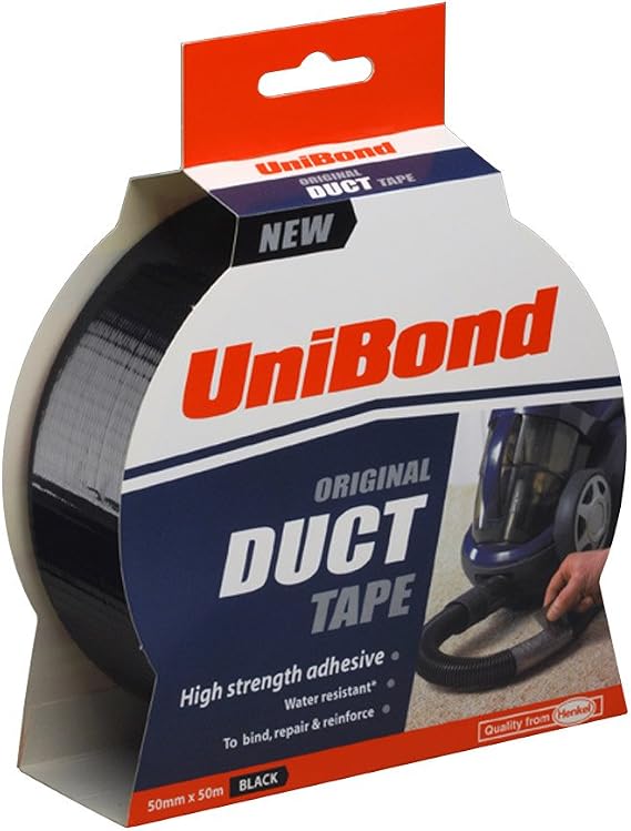 UniBond 1667761 Original Duct Tape High Strength Adhesive - 50 mm x 50 m, Black