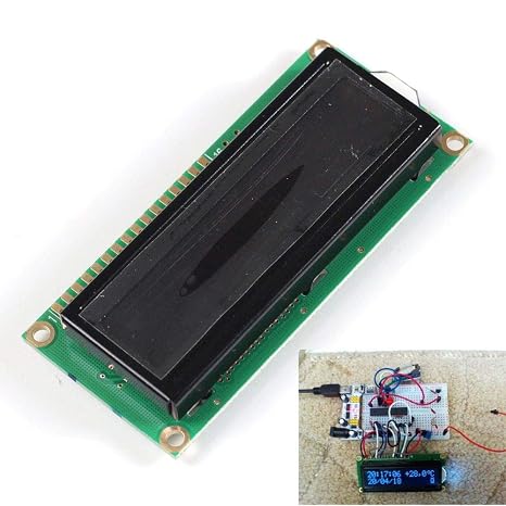 LCD Display Module LCD1602A 16x2 White Screen Character Dot Matrix 1602 Blacklight Black Background Parallel Port