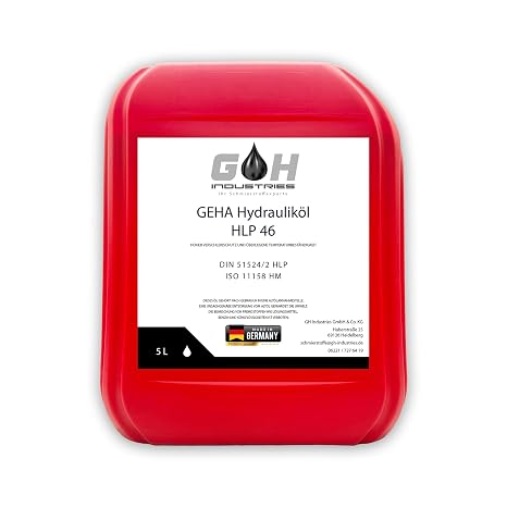 5 L Hydraulic Oil HLP 46 ISO VG 46 in Accordance with DIN 51524/2 ISO 11158 HM Canister 5 Litres