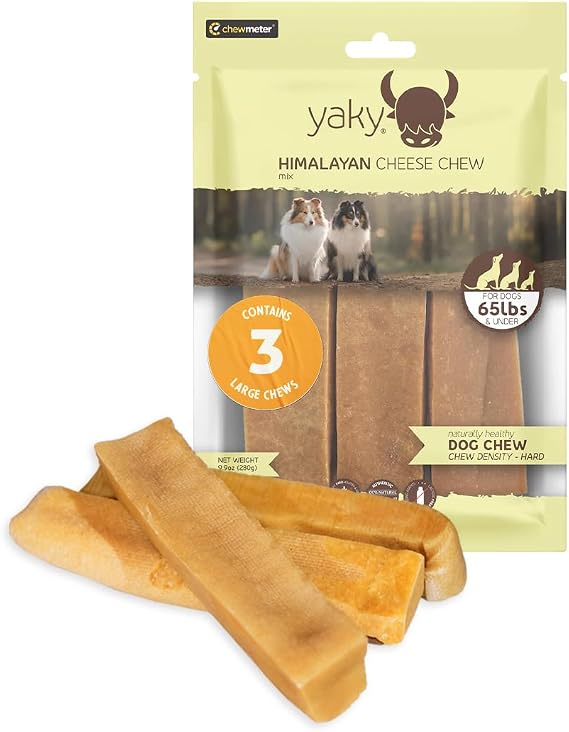 Chewmeter Himalayan Yak Cheese Dog Chews, Large/XL Dog Yak Chew, 3 Chews
