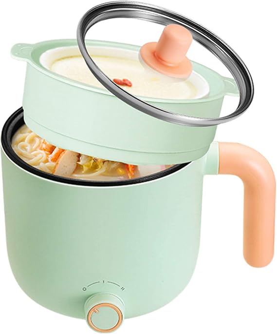 Non-stick Mini Electric Cooker Stock Pot Electric Skillet Multi Cooker with Steamer Electric Frying Pan Portable Cooker for Boiling, Frying, Cooking