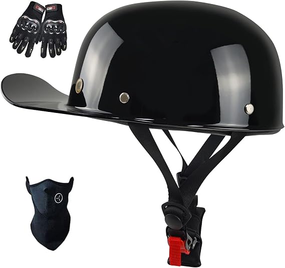 sanhai Baseball Cap Motorcycle Half Helmet DOT Certified Vintage Open Face