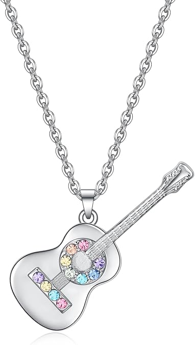 Guitar/Ukulele/Accordion/Piano Necklace,Music Gifts for Guitar/Ukulele/Accordion/Piano Players,Concert Gifts for Music Lover,Guitar/Ukulele/Accordion/Piano Jewelry Accessories Inspired Fans Gift Merch
