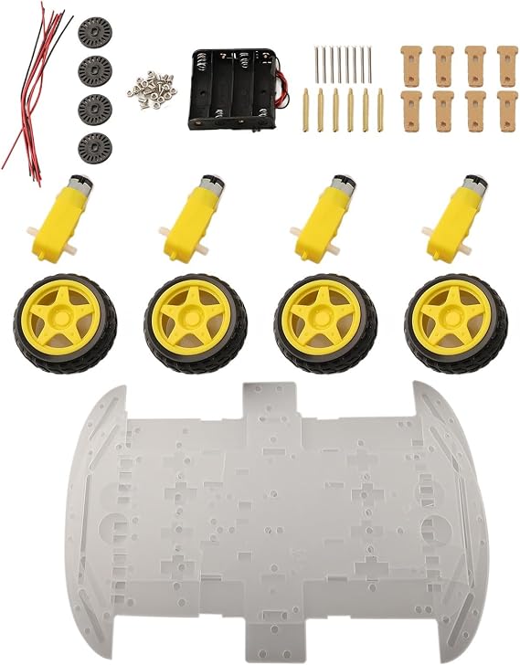 4WD Robot for Smart Car Chassis Kit With Encoder, DIY Smart Car Chassis Kit For Arduino, Easy Installation
