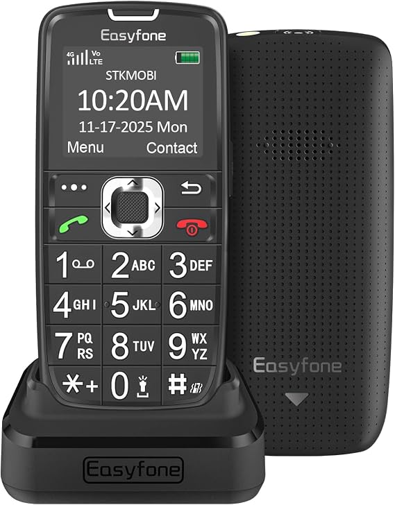 Easyfone Prime-A6 Unlocked 4G Feature Basic Cell Phone (Black)