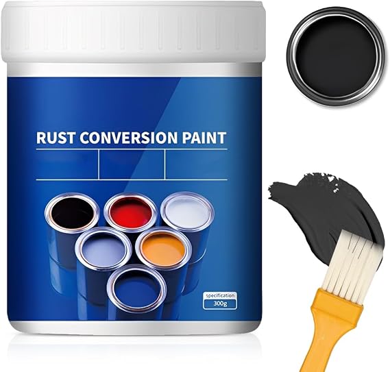 Rust Converter, Weatherproof Rust Converter Paint For Metal, 2025 New Multifunctional Water-Based Metallic Agent, Universal Quick Drying Rust Remover for Automotive Steel Tile Renovation (Black)