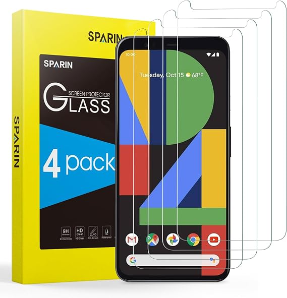 [4-Pack]SPARIN Google Pixel 4XL Screen Protector with Alignment Frame/Bubble Free/High Definition/Scratch Resistant Tempered Glass for Google Pixel 4 XL