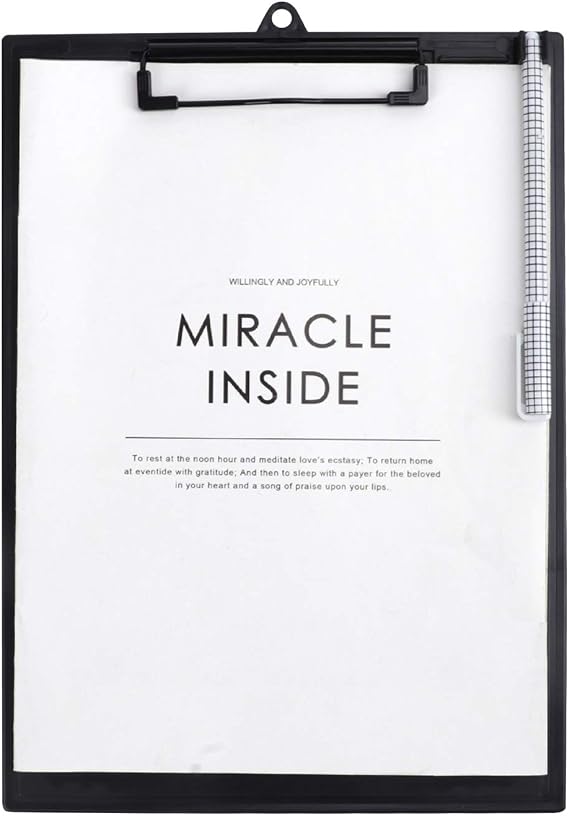 A4 Letter Size Clipboard With Hanging Hole - Plastic Storage Writing Pad With Pen Clip, File Folders, Document Holder - CM & Inch Dual Scales for School, Meeting, Classes