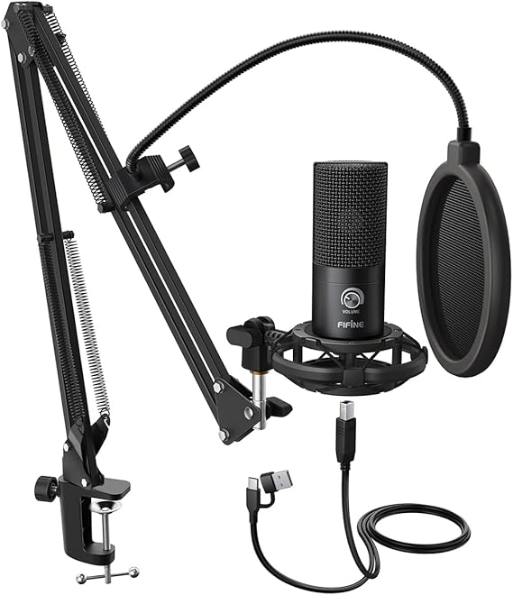 FIFINE T669 Studio Condenser USB Microphone for Recording Podcasting