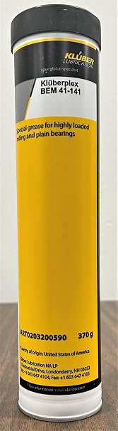 Kluber Lubrication KLUBERPLEX BEM 41-141 for Rolling Bearings -Rotors-Generator & Pitch Bearings Wind Power Stations-Velocity Joints in Lateral & Longtudinal Shafts in Vehicles 370 g Cartridge
