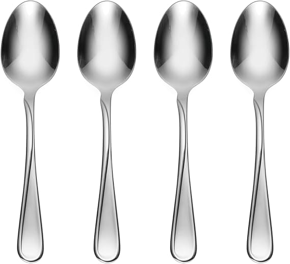 Oneida Flatware Flight Dinner Spoons 18/0 Silverware Set for 4, (4-Piece)