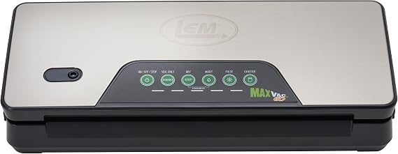 LEM Products MaxVac Go Cordless Plastic Vacuum Sealer with 11.8 Inch Seal Bar, Silver and Black