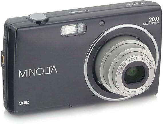 Minolta 20 Mega Pixels Digital Camera, 5X Optical Zoom & HD Video with 2.7" LCD, Black (MN5Z-BK)
