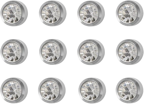 12 Pairs Studex April/Crystal Regular 4mm Stainless Steel Bezel Setting Ear Piercing Stud Earrings Birthstone