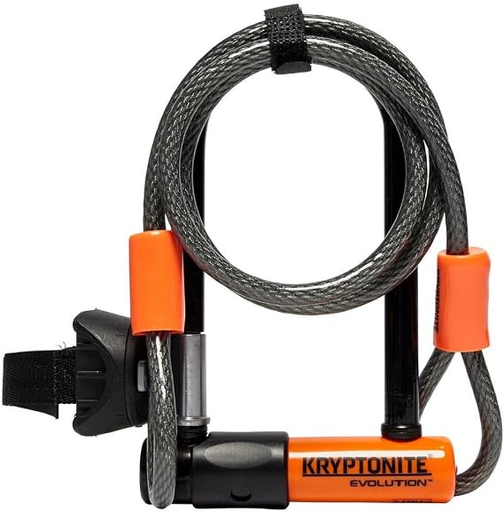 Kryptonite Evolution Mini-7 Bicycle U-Lock w/ 4 KryptoFlex Double Loop Cable