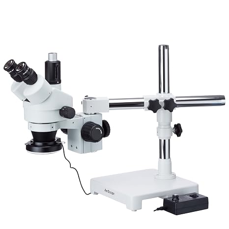 AmScope SM-3TPX-144 45X Boom Stand Trinocular Zoom Stereo Microscope
