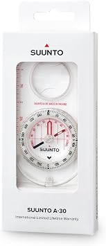 Suunto A-30 Compass - Northern Hemisphere, Compact & Easy to Use, Metric/Imperial Scale, Accurate for Hiking & Orienteering, Magnifying Lens & Luminescent Marking