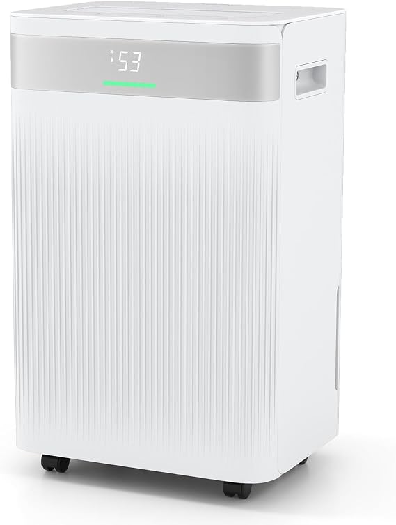 COSTWAY 54 Pints Dehumidifier for Basement, 4500 Sq.Ft Dehumidifier