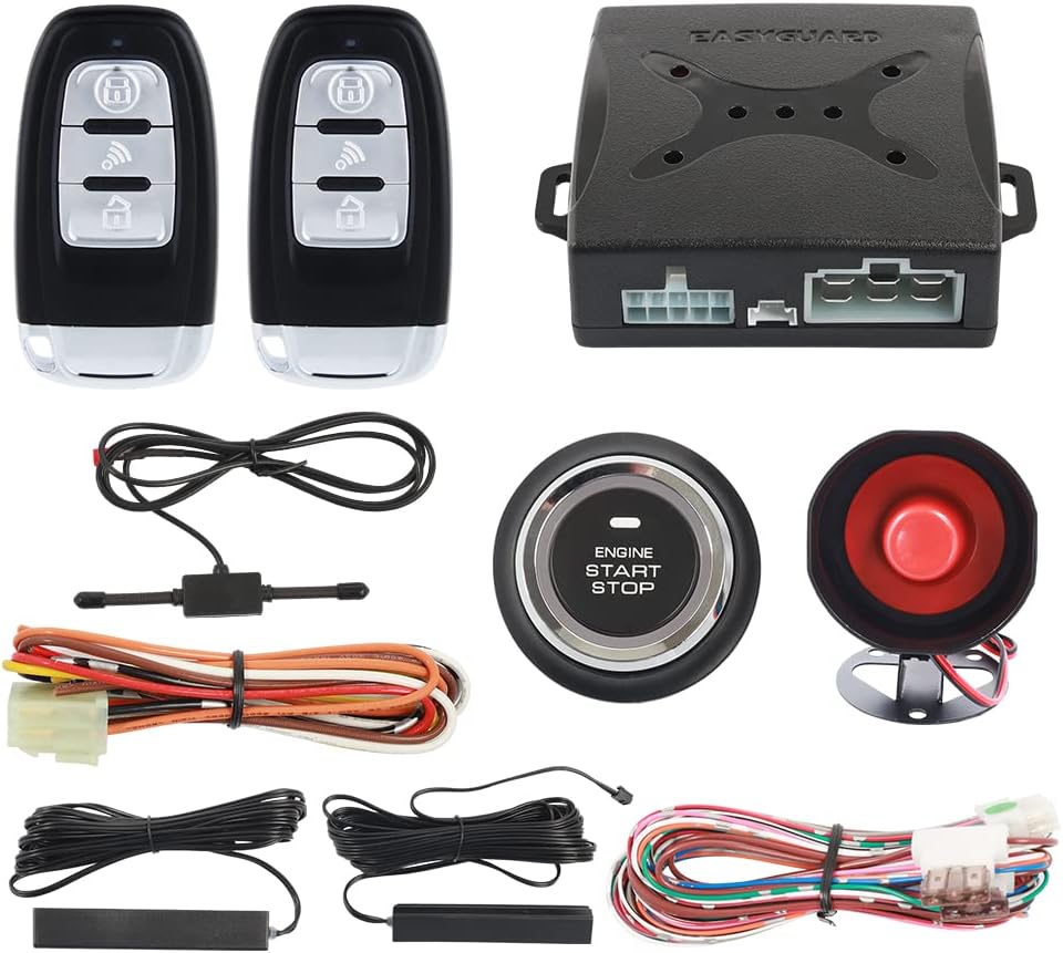 EASYGUARD EC003 Rolling code Smart Key PKE Passive Keyless Entry Car Alarm System Push button Start Remote Engine Start