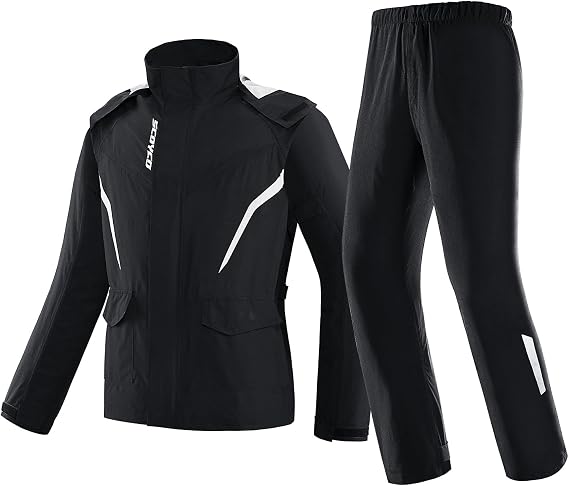 Scoyco Motorcycle Waterproof Rain Jackets Men Packable Lightweight Hooded