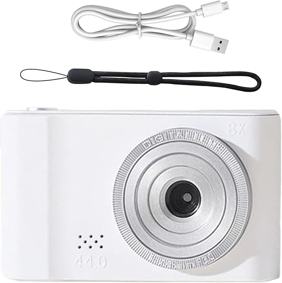 Compact Camera - Point and Shoot Digital Camera | Digital 4K Autofocus Camera without Memory Card 4400W UHD, Portable with 8x Digital Zoom Anti-Shake Compact Camera for Adults and Kids