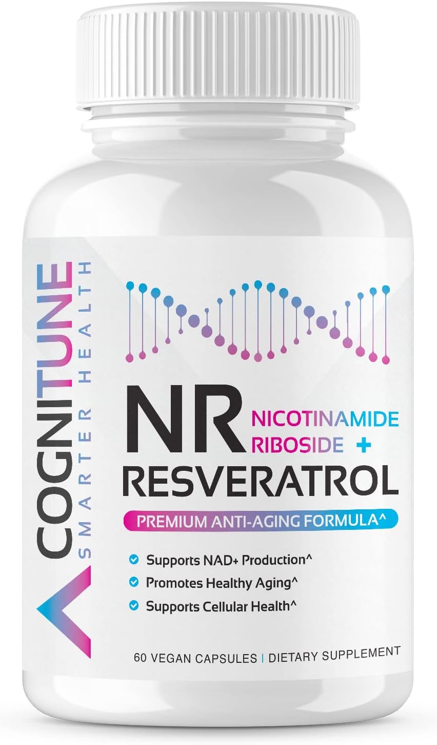 NR with Resveratrol Anti Aging Supplement - Increase NAD, DNA & Cellular Health, Longevity, Vitality. 5-in-1 Formula - Nicotinamide Riboside, Trans Resveratrol, Vitamin C, Grape Seed, Pine Bark