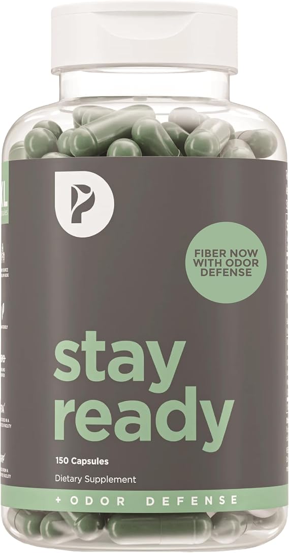 Pure for Men Stay Ready Fiber XL + Odor Defense, Psyllium (150 Capsules)