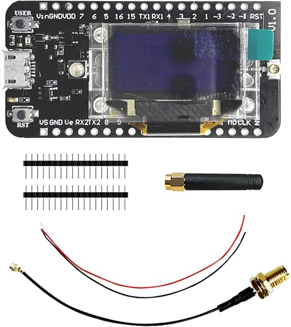 Heltec CubeCell LoRa Node Development Board AB02S GPS-6502 with ASR6502 SX1262 Integrated AIR530Z GPS Module and 0.96 inch OLED Display LoRaWAN 1.0.2 Support Compatible with Arduino (902-928MHz)