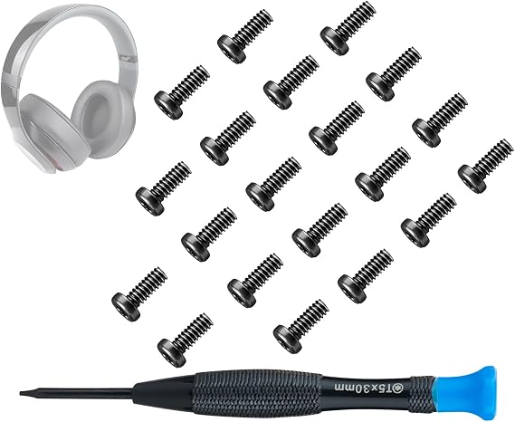 SOULWIT 20pcs Headband Screws for Beats Studio (2/3/Pro) - Black