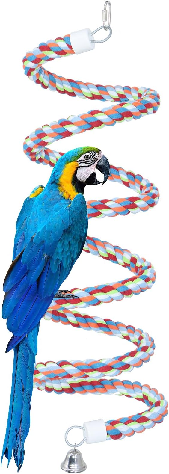 Kintor Bird Rope Bungee Perch,Cotton Chew Toy Swing for Medium Large Parrot