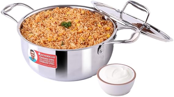 Wonderchef Nigella Triply Casserole with SS Lid 22 cm