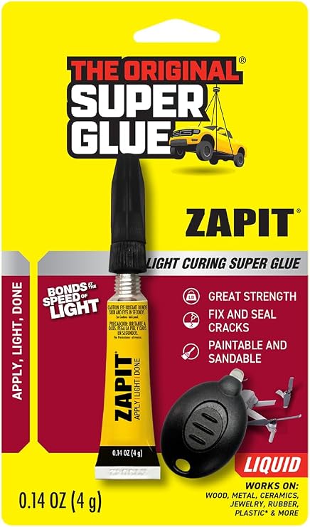 Super Glue - ZAPIT - Light Curing Adhesive - 4 Gram Tube