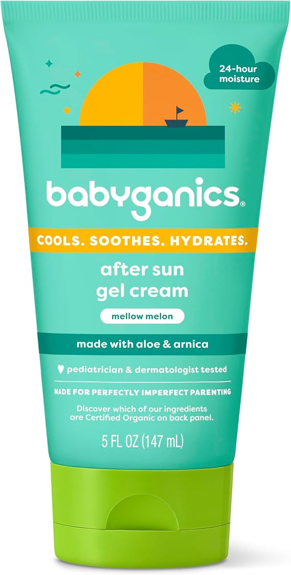 Babyganics After Sun Gel Cream, Mellow Melon, 5oz