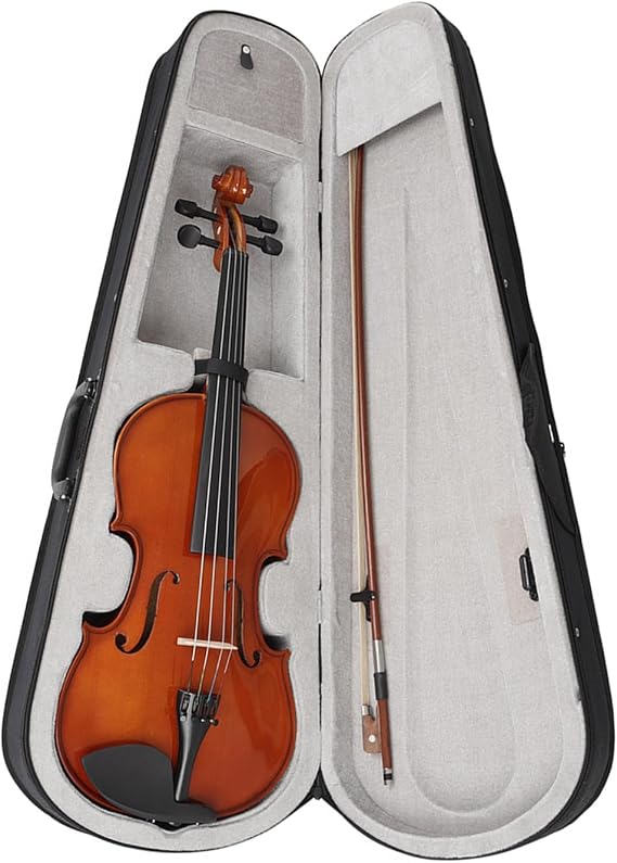 Spruce Wood Panel Viola Natural Acoustic Viola Bow with Carrying Case Professional 4/4 Viola String Instrument